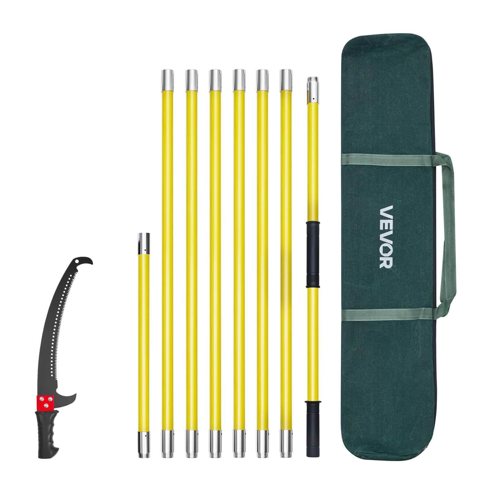 VEVOR Scie d'Élagage Extensible 1,17-8 m Scie à Perche Extensible Manuelle