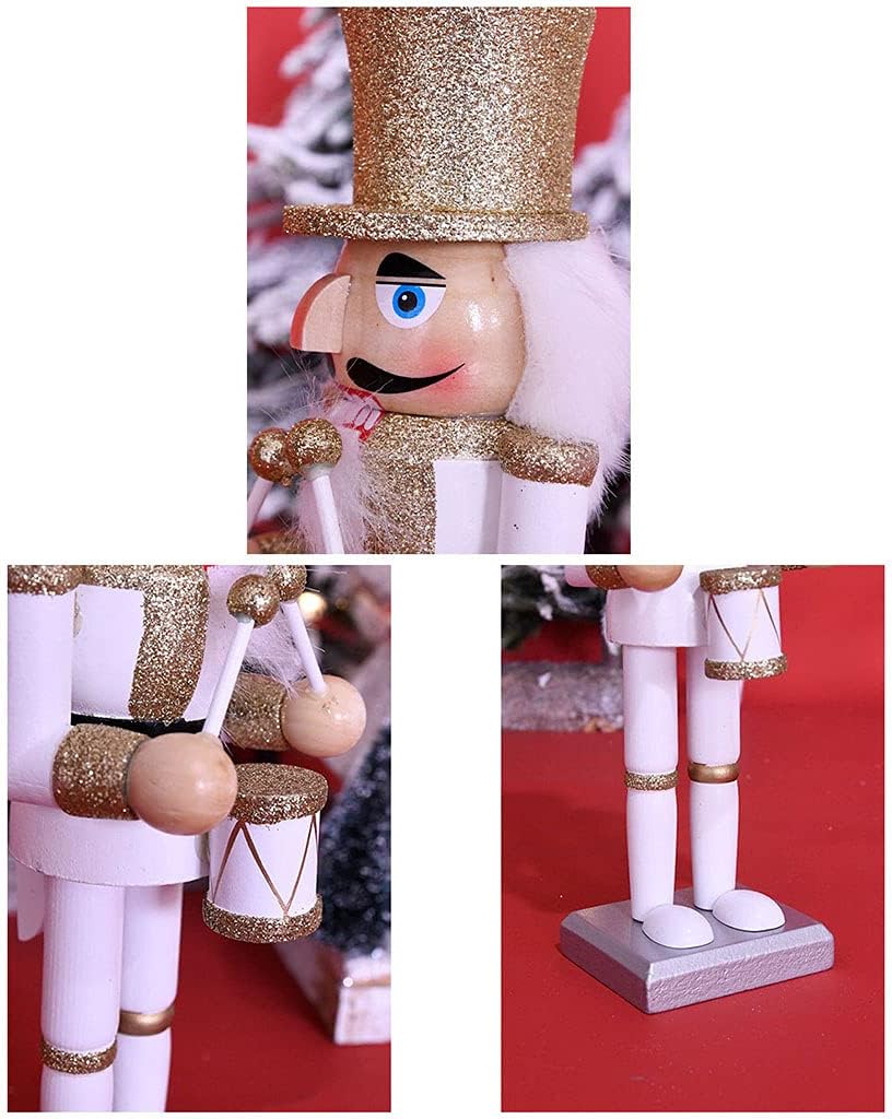 Christmas Wooden Ornaments Figurines Drumming Desktop Office Decoration Tree Ornaments Miniature Ornaments For Christmas Tree Miniature Ornaments Color Miniature
