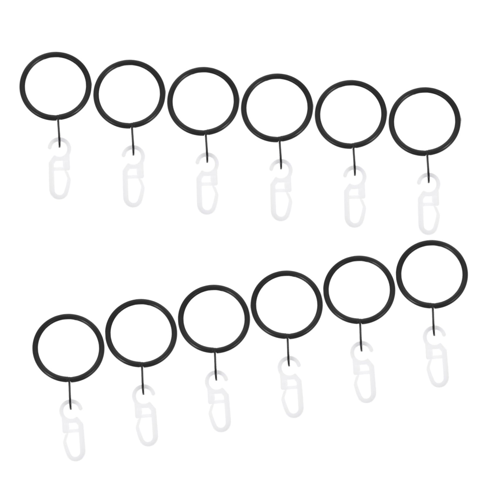 SOIMISS 45 Set Anelli e Ganci per Tende in Metallo Nero Resistenti per Tende Pesanti Antideformazione Supporto Affidabile per Aste Scorrevoli Finestre Bagno