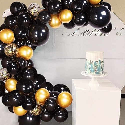 Miniatura 4 de Globos negros de 18, 12, 5 pulgadas, 85 piezas de guirnalda de globos negros de diferentes tamaños, globos de látex para fiesta de cumpleaños,