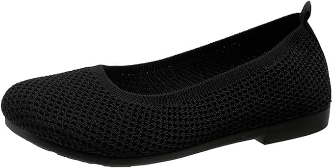Damen Ballerinas Aus Strick - Bequeme Slip On Flachschuhe Für Freizeit & Büro