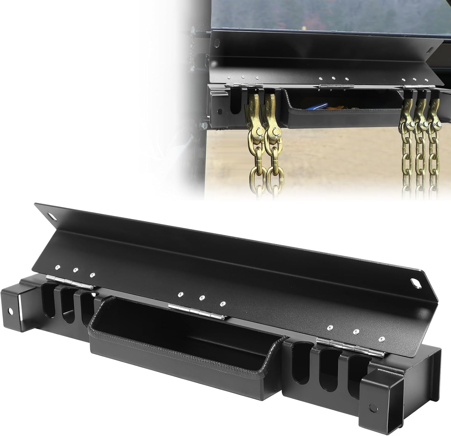 Heavy 24" Trailer Chain Rack Holder, Used to Fix The Trailer Chain Hook, Made of High Carbon Steel - Holds up to 14 Chain Hooks 1PCS