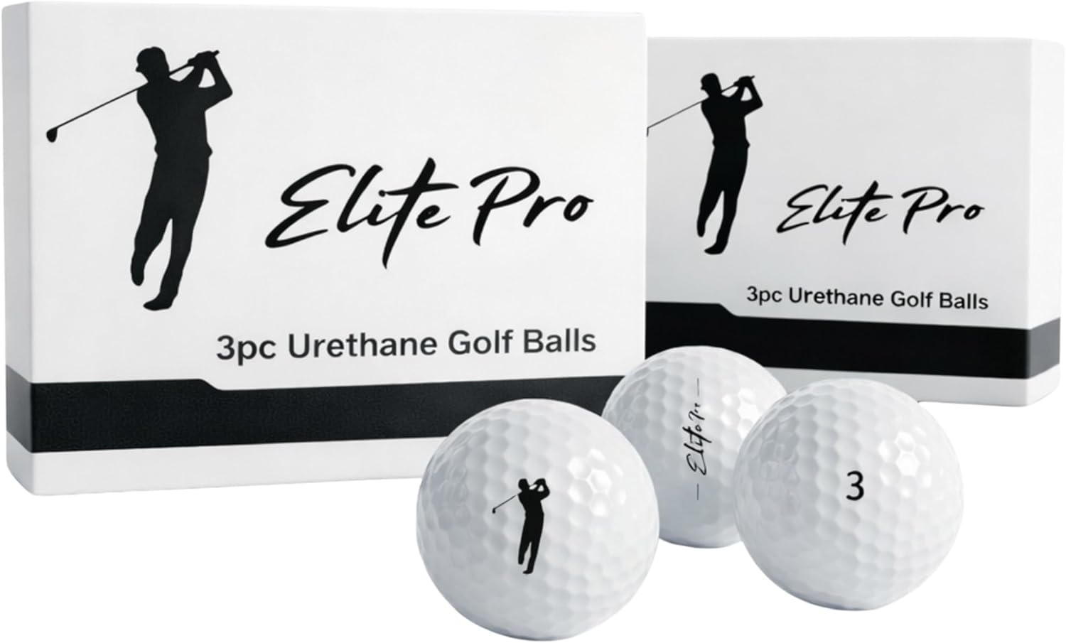 3-Piece Urethane Golf Balls (Dozen) - Soft Feel, Consistent Distance & Greenside Control - 338 Dimple Aerodynamic Design - Tour-Level Performance - White