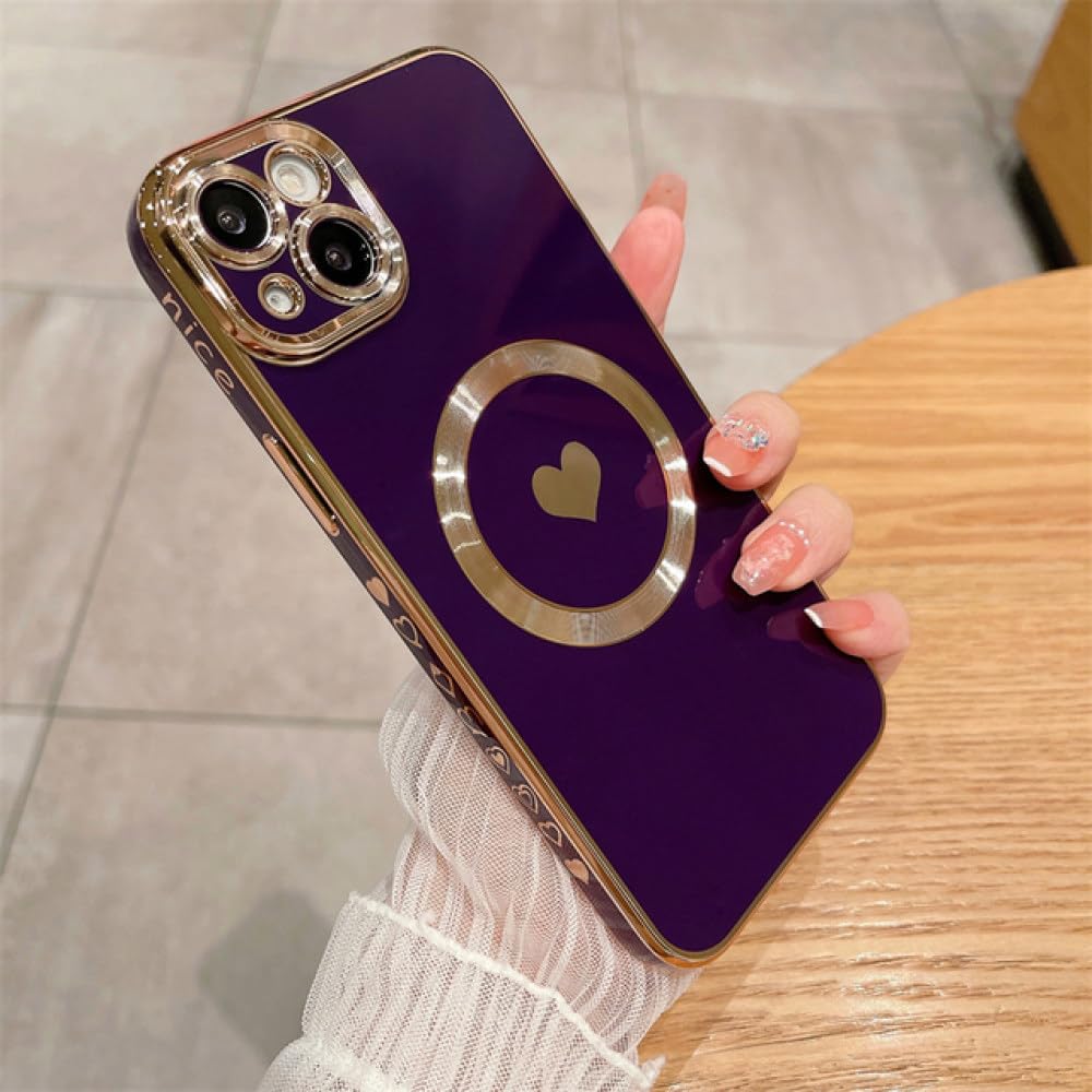Coque iPhone 13 aimantée couverture souple antichoc LVTFCO violette