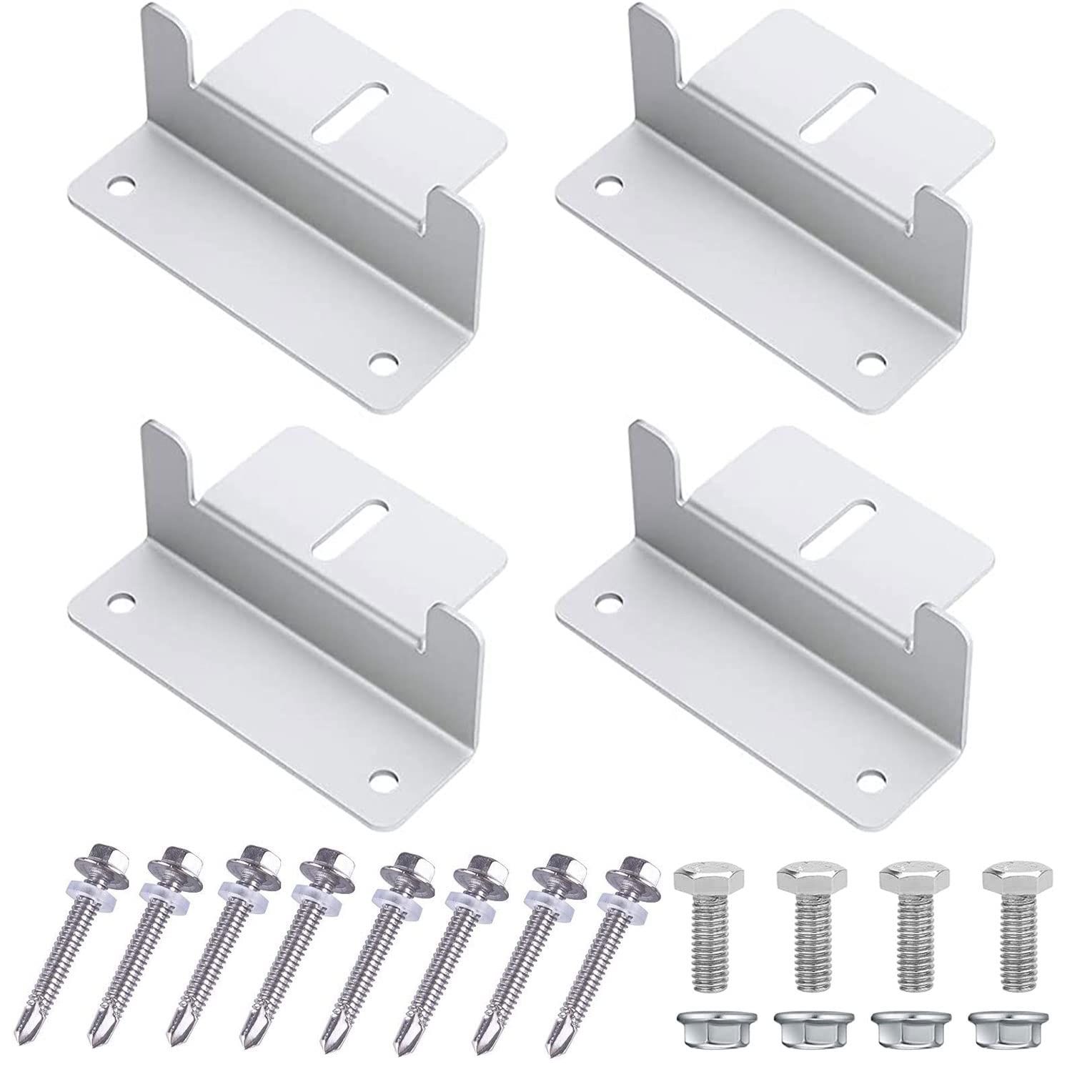 4 Staffe A Z Per Pannelli Solari - In Lega Alluminio, Con Bulloni, Per Tetto Barca O Camper, Fino A 200W - Foto 11