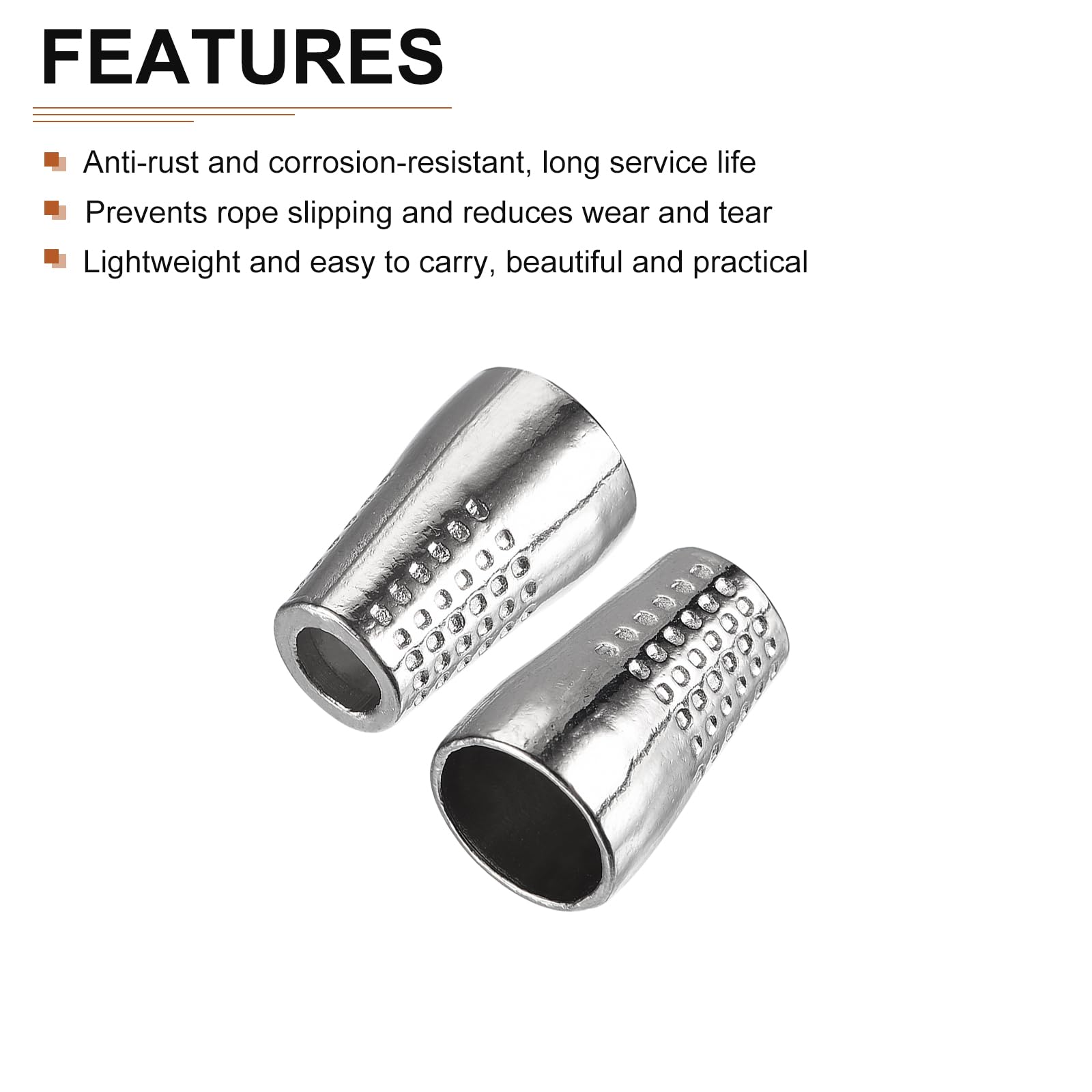 DTGN 10x16x4mm Bell Stopper, 20Pack, Good for DIY Drawstring Lanyard Backpacks - Image 3