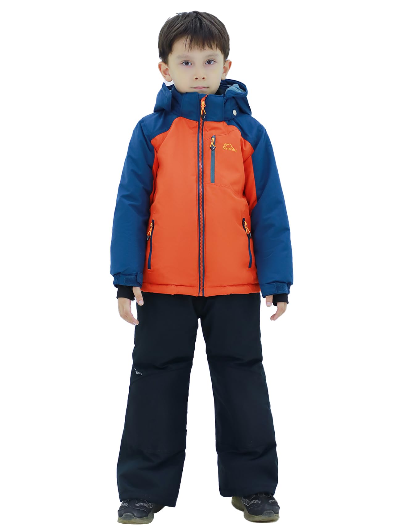 POUTINE Veste de neige pour garçons Veste de ski avec capuche amovible Manteau d’hiver extra chaud
