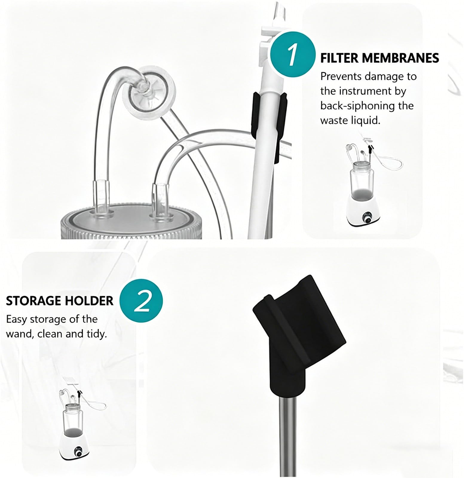 Unidad portátil de eliminación de residuos líquidos de Laboratorio, Aspirador al vacío pequeño para Reciclaje de líquidos de sobremesa, con Cabezal/Soporte de aspiración, para Laboratorio