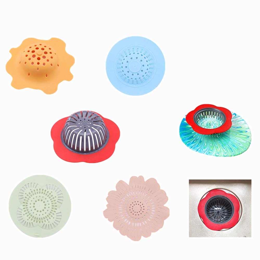 Acrylic Pouring Strainers, Adv-one 5 Pack Multifunctional Flow Painting Tools Kits Drawing Sets Train Art Supplies for DIY Unique Pattern, Floor Drain Basket Sink Water Filter for Kitchen Bathroom