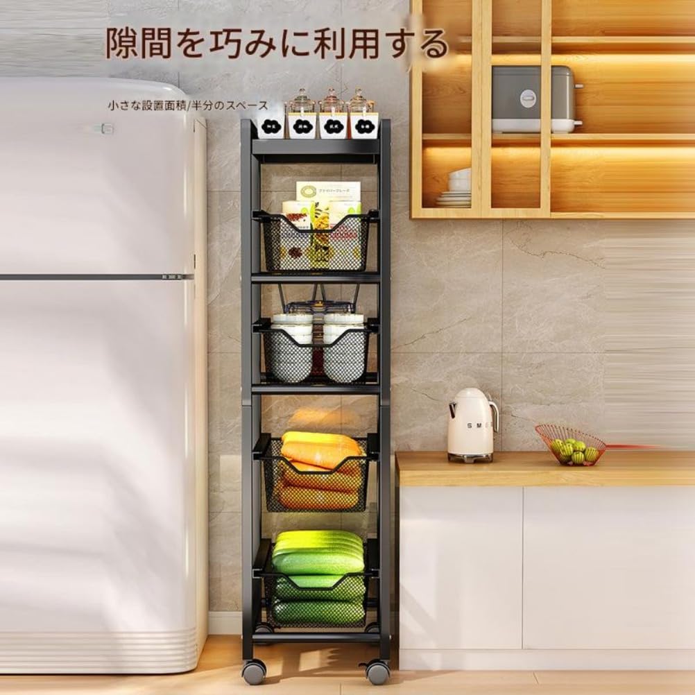 Amazon.co.jp: Bivoyud キッチンワゴン キャスター付き 5段 収納