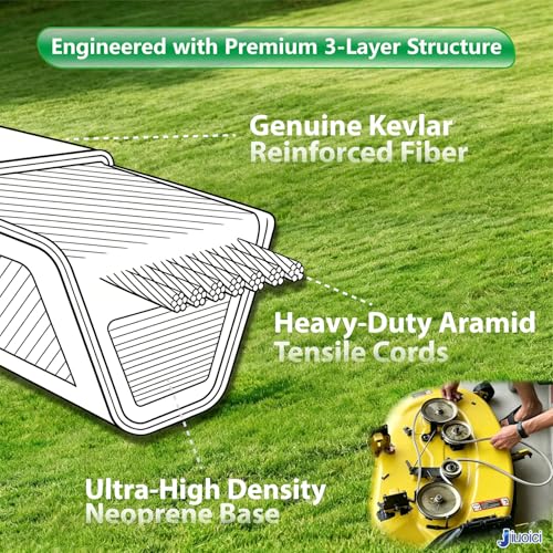 Image of GX21833 (141.7 inch) Heavy-Duty Mower Deck Belt Fits John Deere 48 inch Deck | Fits John Deere 48 inch D140 L130 L120 LA145 D160 E140 LA130 E170 D155 S170 E160 S140 Z255 155C D15, Aramid Core, Zero-Stretch