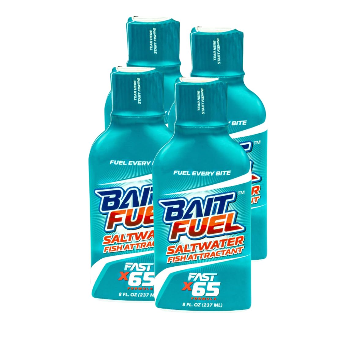 BAITFUEL X65 Saltwater Formula Gel for Fishing: The Supercharged Saltwater Fish Scent Technology with Powerful Attractants and Taste Enhancers That Fish Bite | 5 oz., 4-Pack