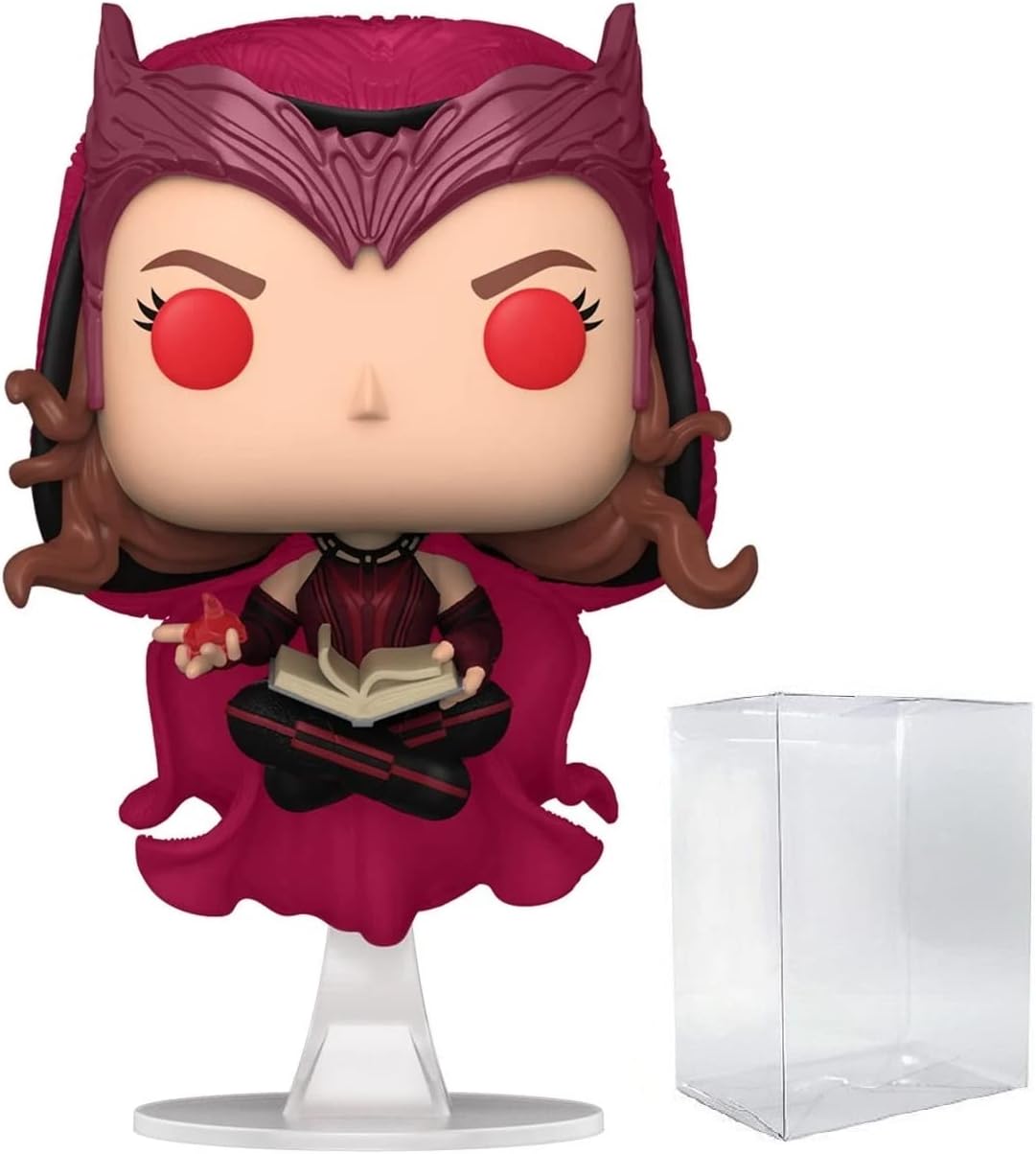 POP Marvel: WandaVision - The Scarlet Witch Glow-in-The-Dark Exclusive Funko Vinyl Figure (Bundled with Compatible Box Protector Case), Multicolored, 3.75 inches