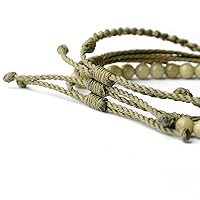 Vista 501 de Handmade Natural Stone Beaded Healing Bracelet Gift for Men Adjustable Rope String Bracelet (picasso jasper, Adjustable)