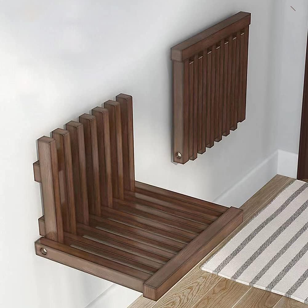 Ultra Thin Wall Hanging Shoe Changing Folding Stool Porch Chair Shoe Changing Wall-Mounted Folding Home Entrance Stool, Hallway Chair for Home Office and Public Place.
