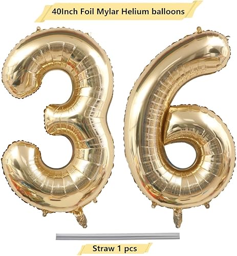 Miniatura 79 de 40 Inch Light Gold 18 Number Balloons White Gold Giant 18 Foil Mylar Helium Large Digital Balloon Champagne Gold Birthday Numbers Jumbo Balloons