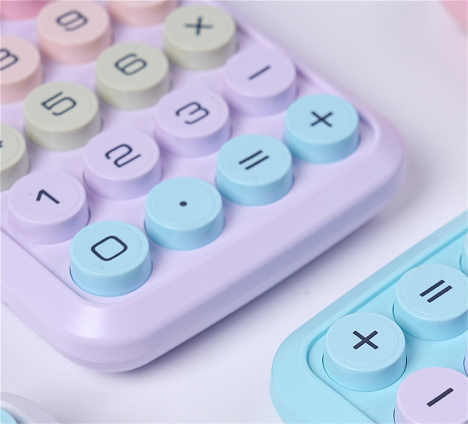 Fourniture Scolaire Calculatrice Portable Multifonctionnelle avec Boutons Ronds Adaptée Aux Calculs De Bureau Outils Auxiliaires(Rosa)