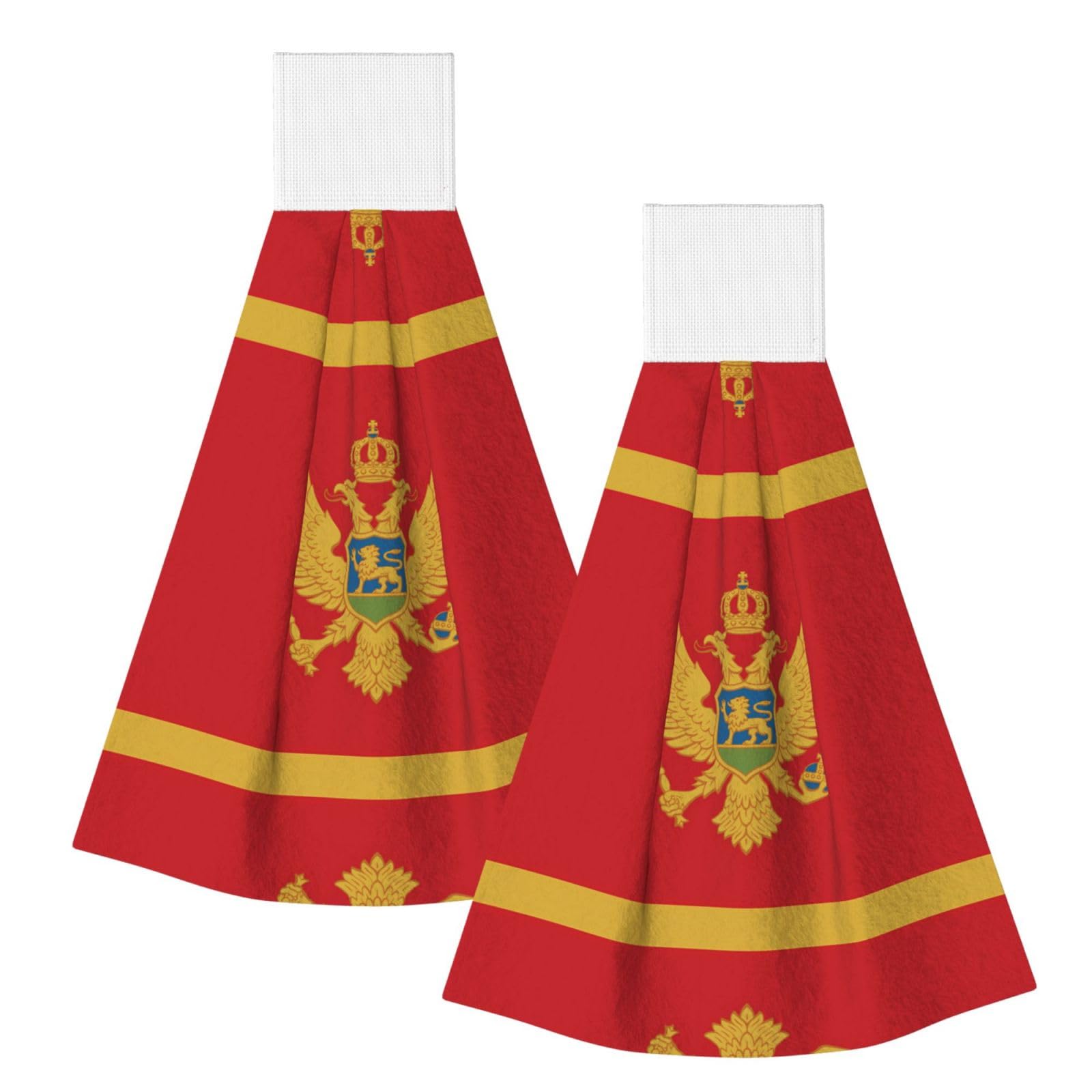Montenegrin flag Highly Absorbent Dish Towels Soft Coral Fleece Wipe