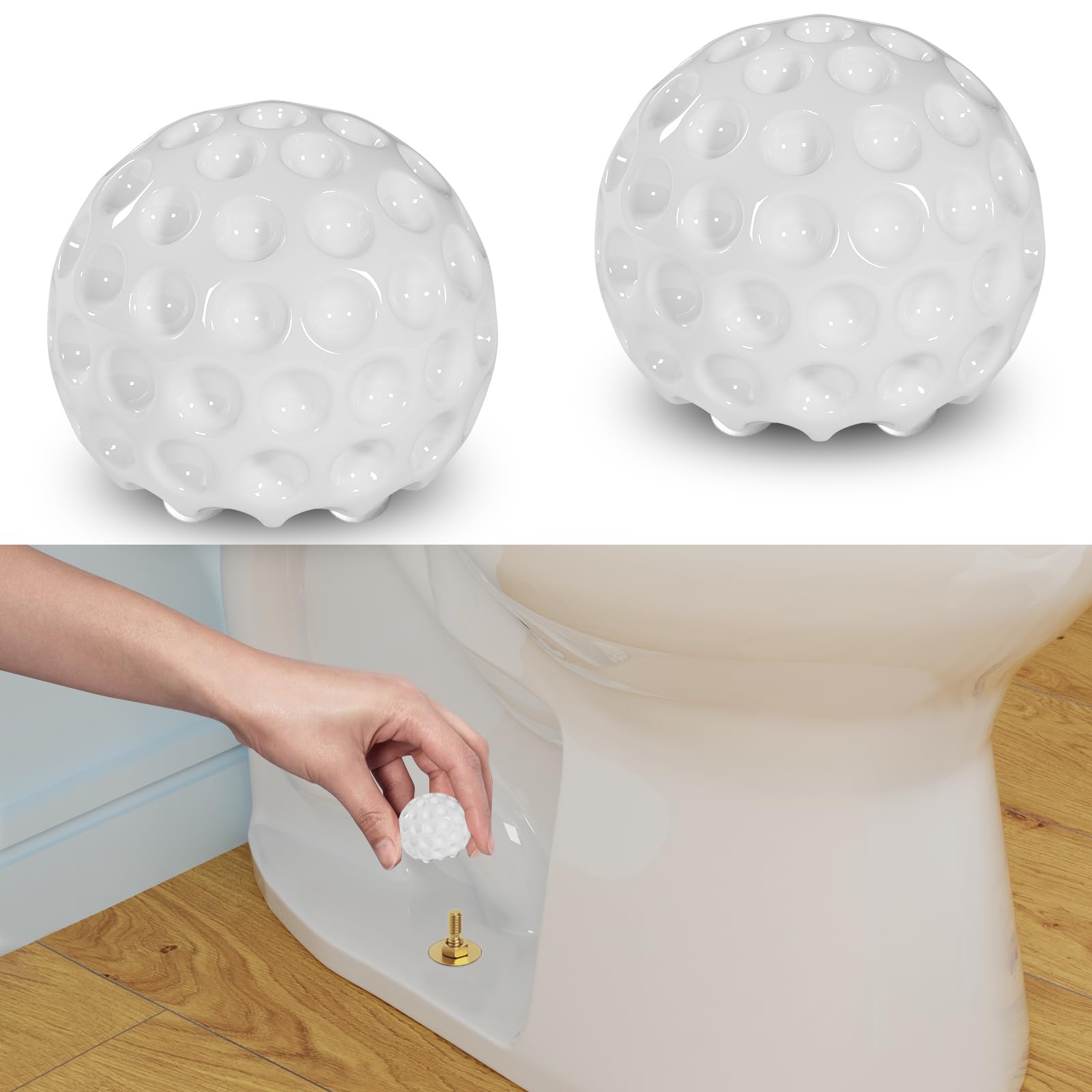 Toilet Bolt Cap Decorative 6Pack Include Ceramic Golf Screw Floor Covers & Universal Style, Delicate Bathroom Easy Installation