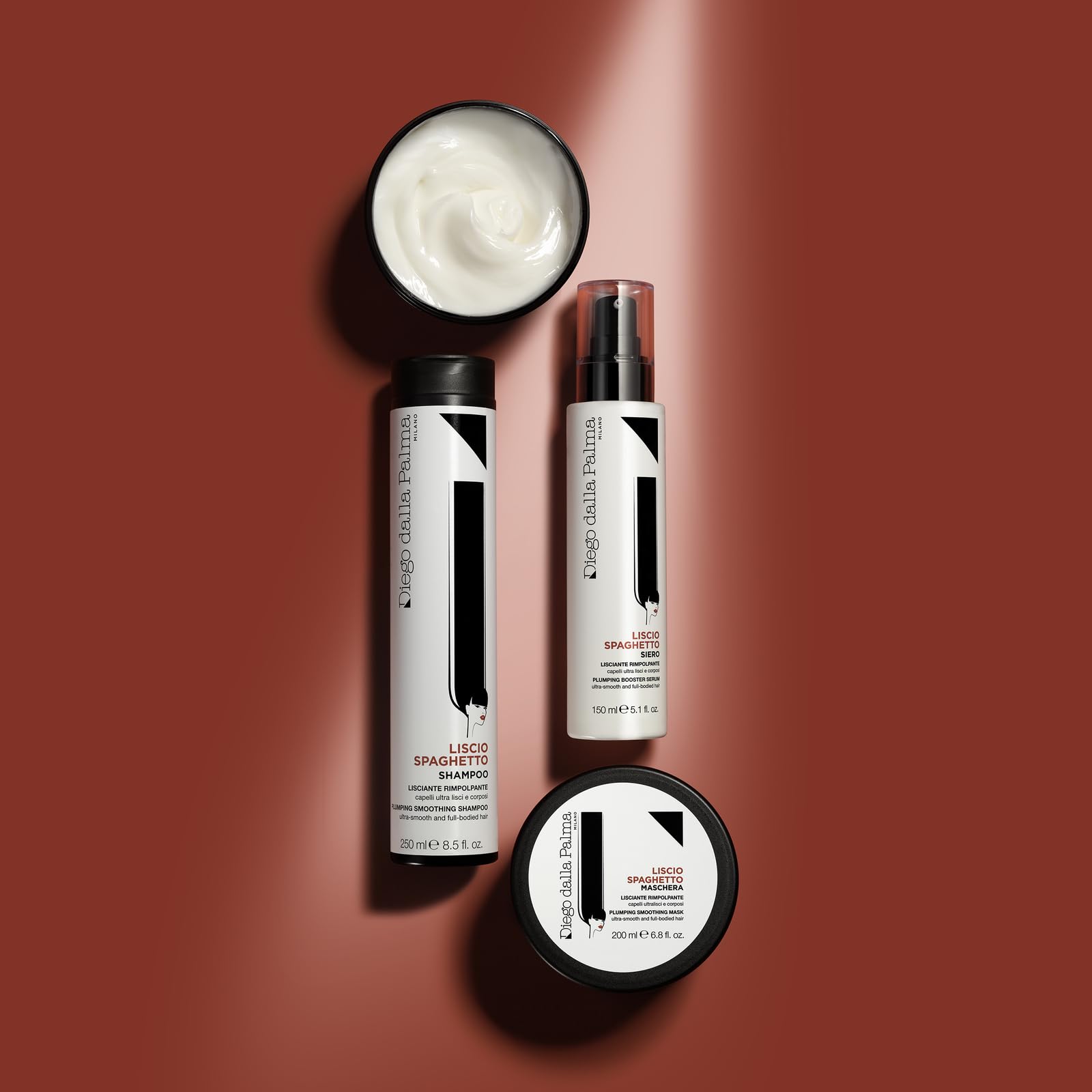 Diego dalla Palma | LISCIOSPAGHETTO - SIERO LISCIANTE RIMPOLPANTE, Siero Capelli Senza Risciacquo con Acido Ialuronico e Agenti Termoprotettori, Liscio Perfetto, 150ml