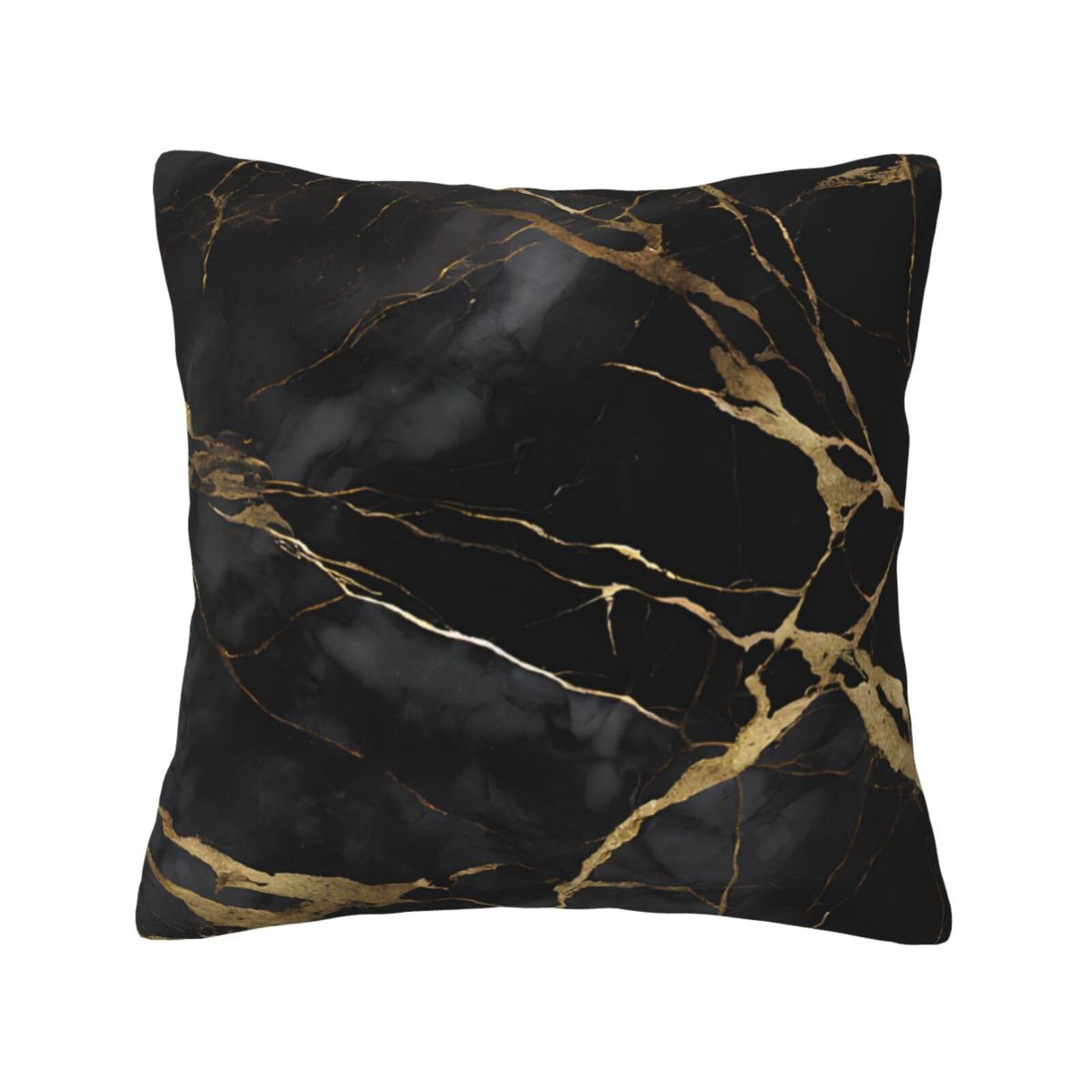 Housses de coussin velours marbre noir 66x66 cm déco automne maison