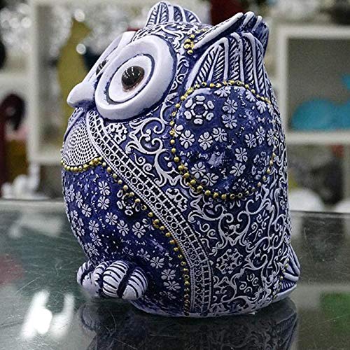 Juanxian 3 Owl Figurines Decor See No Evil Hear No Evil Speak No Evil Cute Owl Statue Crafted Animal Sculpture Ornament for Home Office Tabletop Blue - Image 4