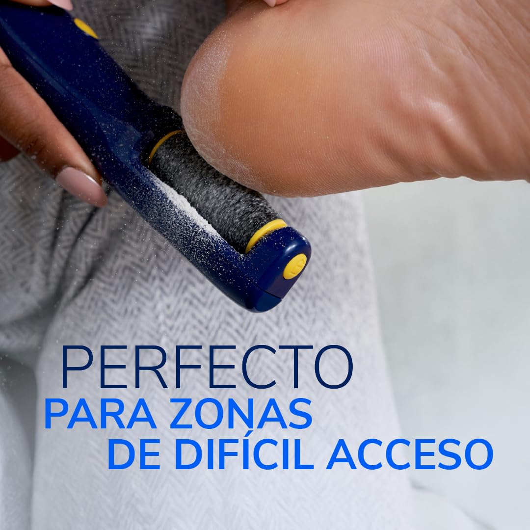 Lima eléctrica para pedicura de Dr. Scholl's: exfolia y elimina durezas y callos al instante. Suaviza los pies en segundos. Pule con suavidad. Ideal para viajes. Incluye pilas AAA