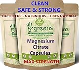 Magnesium Citrate Capsules 650mg Citrate Providing 195mg Pure Elemental Magnesium Per Capsule | 120 Vegan Caps Vegan Caps | Magnesium Citrate Supplement Vegan Friendly Made in UK by 5greens