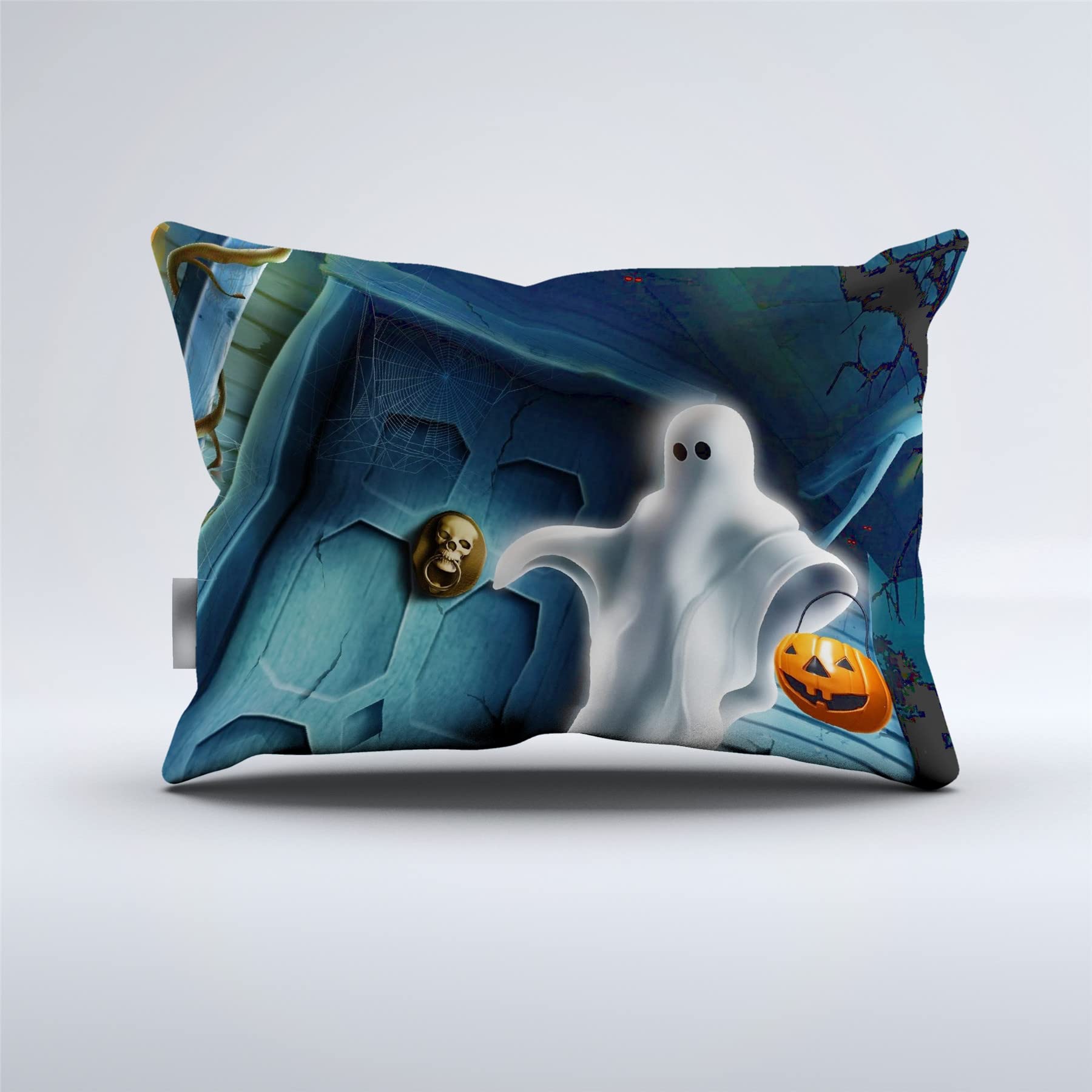 Spinnennetz Bettwäsche-Set 4-teilig – Halloween Deko Bettlaken, Grün-gelb Ombre, Spannbetttuch Mit Tiefer Tasche