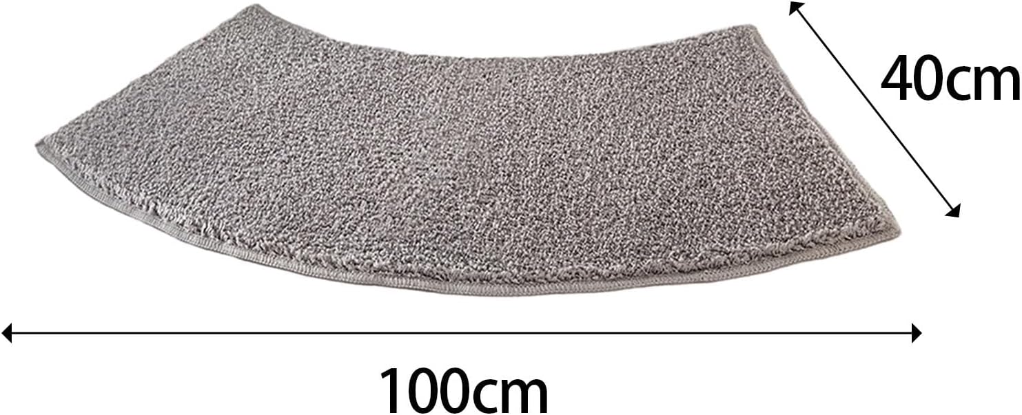 Yajuyi Curved Bath Mat, Anti Slip Bathroom Rug, Gray, Medium, Flocking, Modern