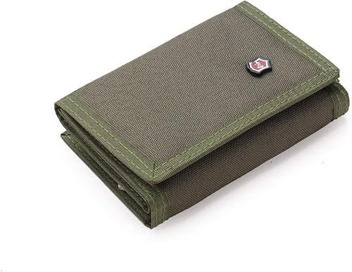 TopTie Billetera triple para hombre, estilo casual, con 7 ranuras para tarjetas de crédito, capacidad extra, Verde militar