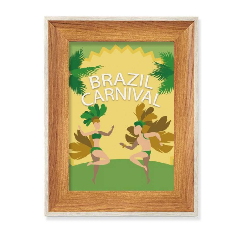 Cadre photo bois Carnaval Brésil avec slogan pour sublimer vos souvenirs de voyage