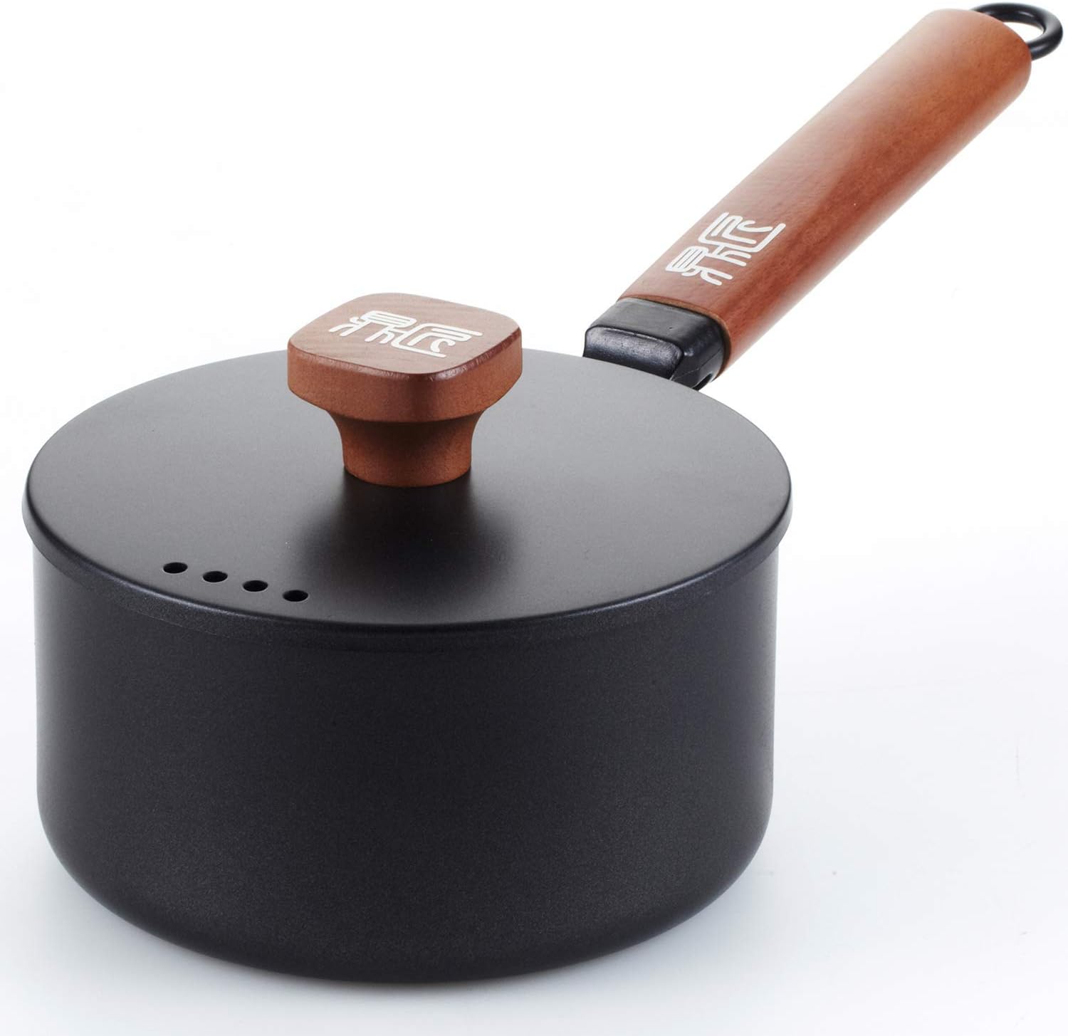 Nonstick Sauce Pan Cast Iron Milk Pot Skillet with Lid Rustproof and Heat Retaining (2 Quart)