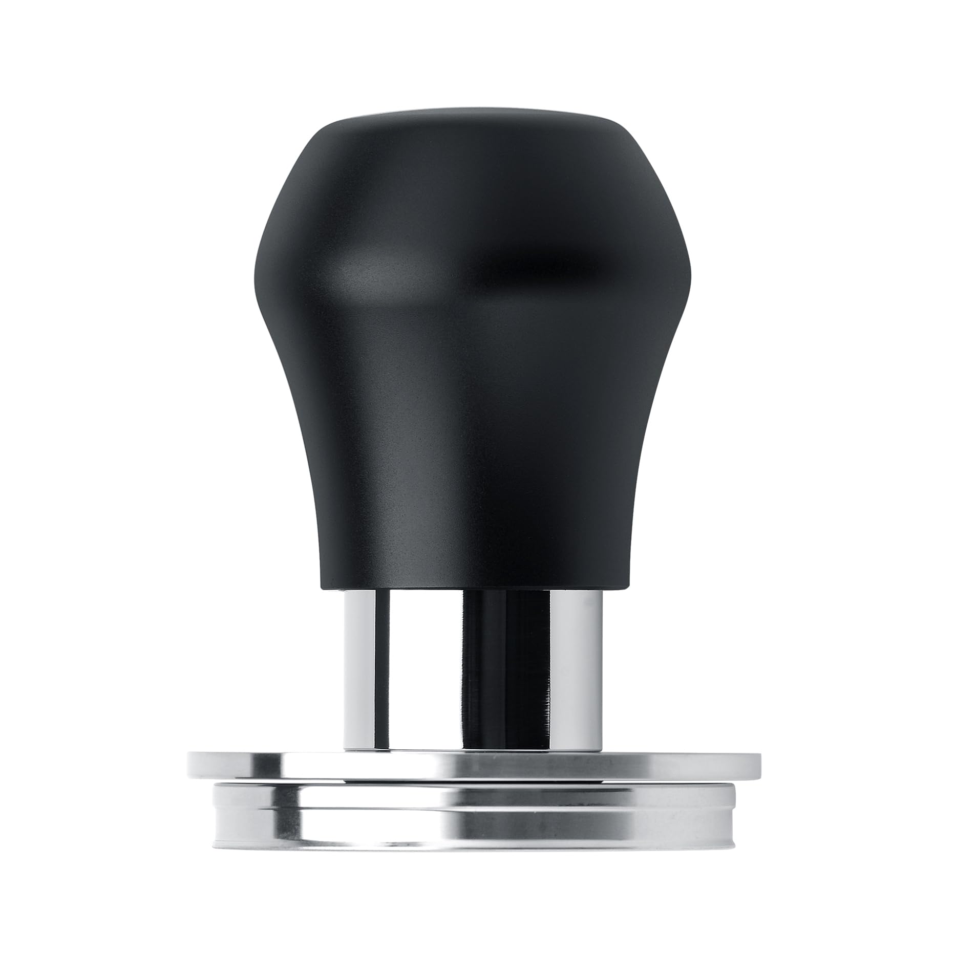 Normcore 51 mm Kaffeestampfer V4.1 Mini, federbelastetes Modell mit Klick-Feedback, selbstnivellierender flacher Edelstahl-Abweiser, kompatibel mit 51 mm Espressomaschinen-Siebträger, Schwarz