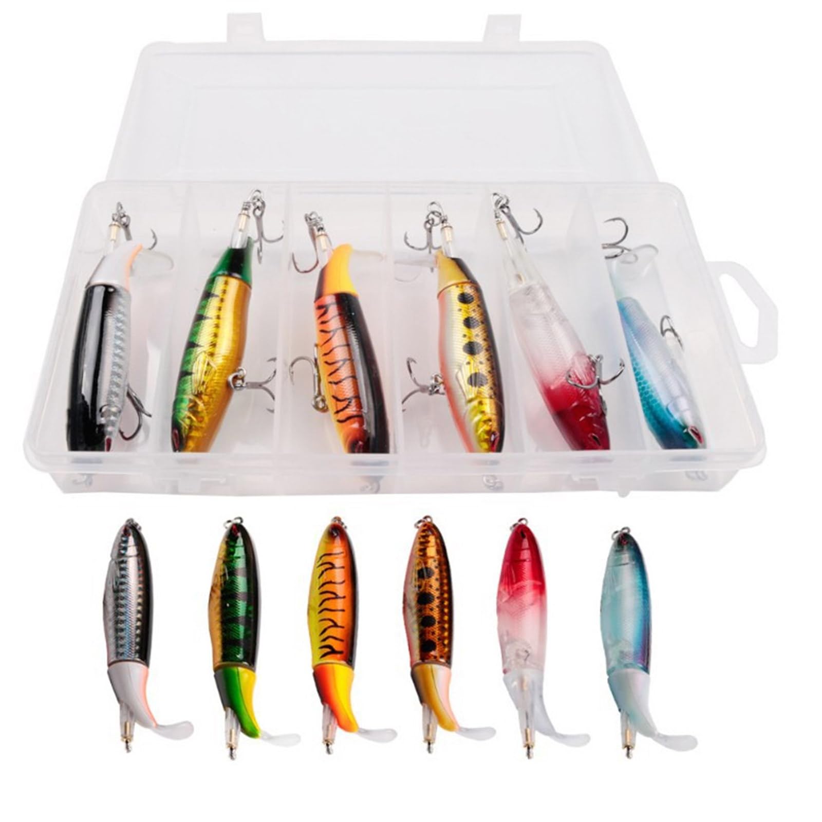 Lot de 6 leurres d'hélice de pêche en eau de surface - Appâts d'hélice souples et rotatifs