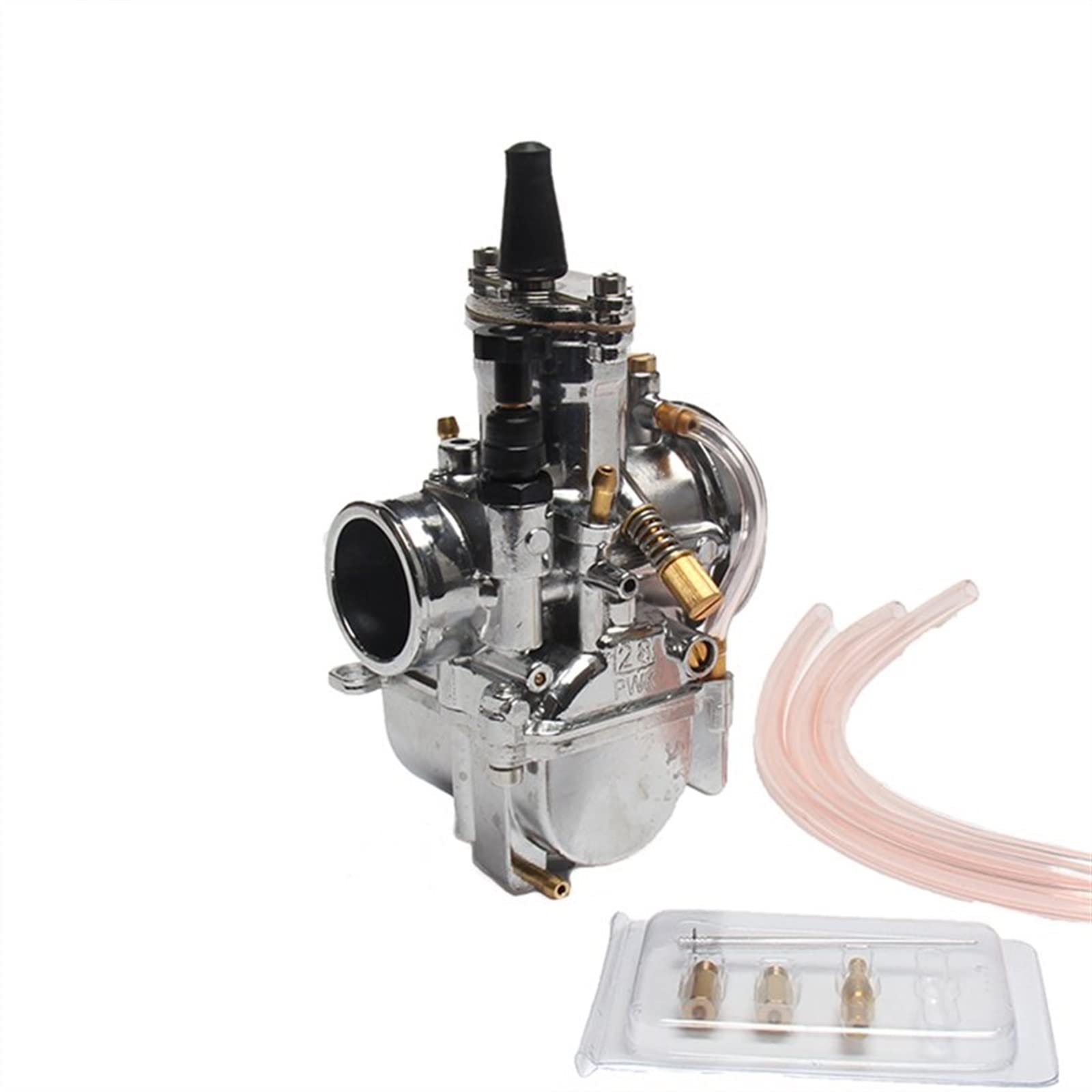 Carburateur argenté PWK28 30 32 34 mm pour scooters Mikuni Maikuni 125cc à 250cc avec Power Jet, motos et quads (34 mm)
