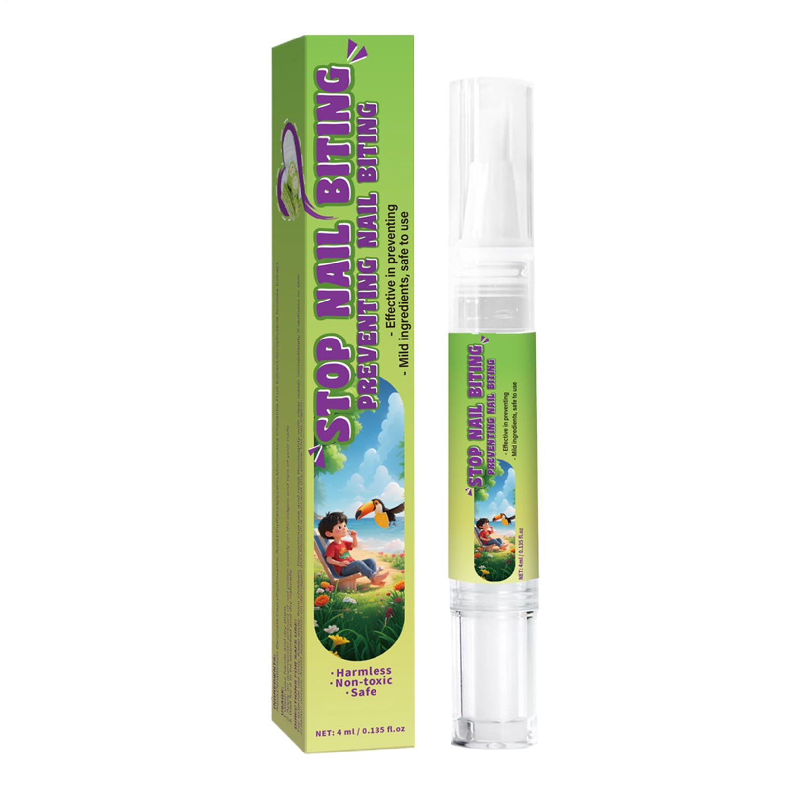 Fenayuu Nail Biting Prevention for Children, 4 ml Nail Polish Against Thumb Sucking, Thumb Sucking Prevention, Safe for Adults, Children, Cuticle Care