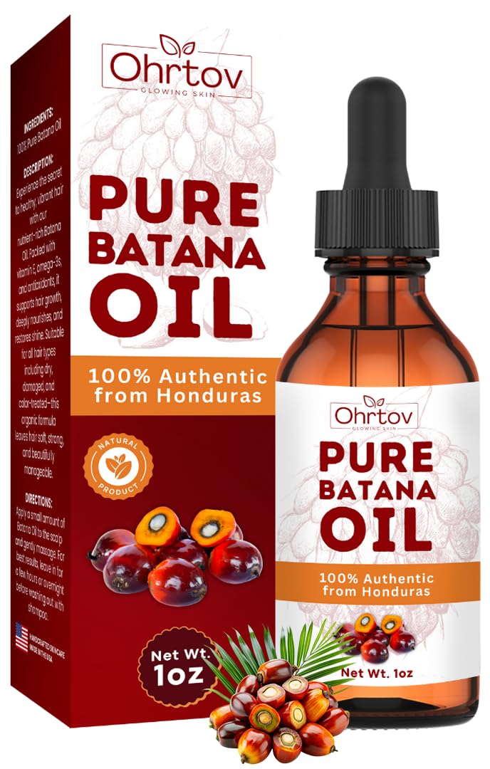 Batana Oil for Hair Growth – Dr. Sebi Inspired Botana Oil from Honduras – Natural Treatment for Hair Loss, Thinning, Bald Spots, Breakage – Strengthening, Thickening, Volumizing Serum for All Types