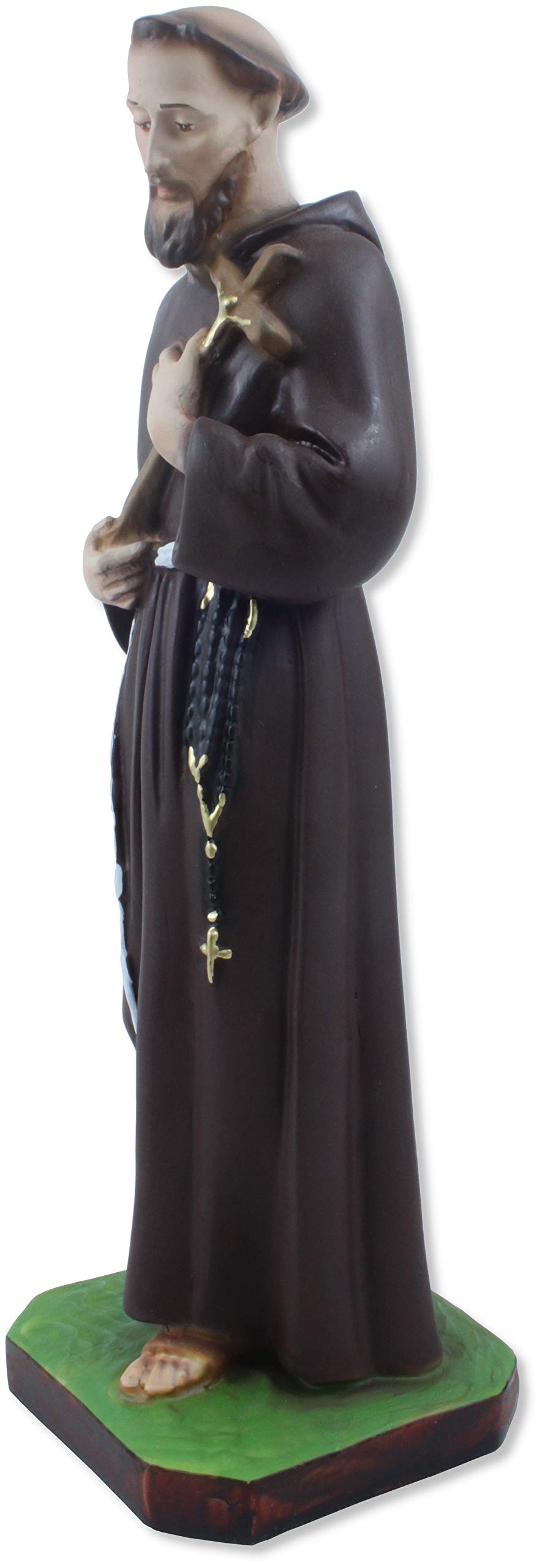 Proposte Religiose Statua di S. Francesco d'Assisi in Resina. Altezza cm 30. Dipinta a Mano.
