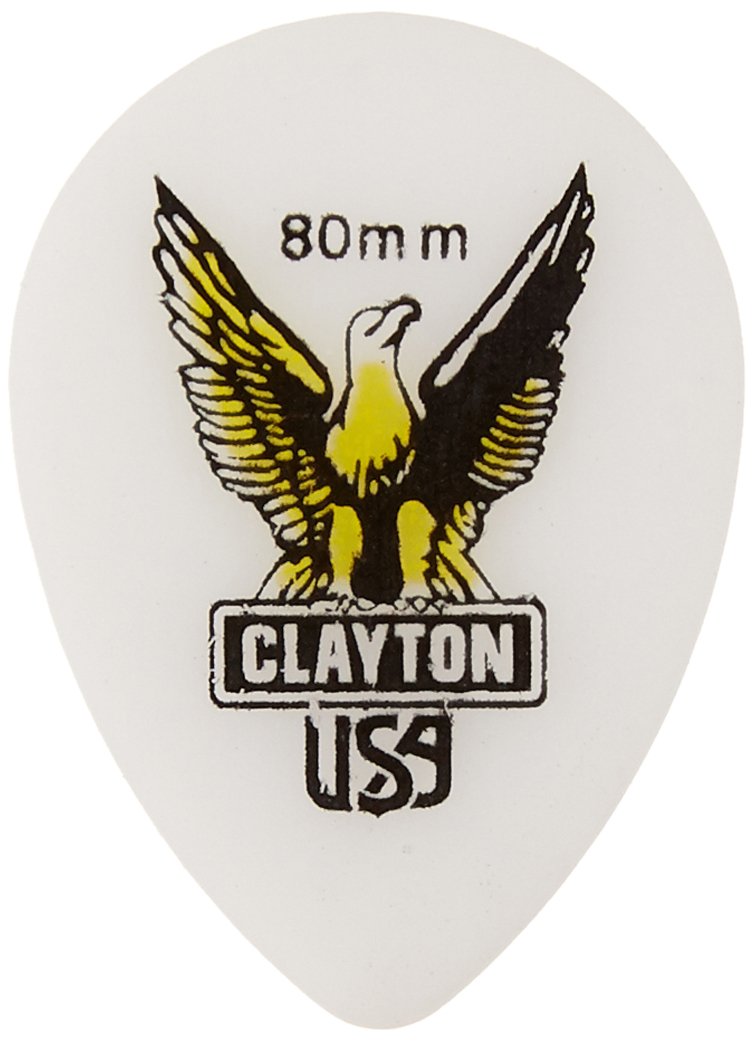 Clayton Picks ST80 Acetal Guitar Picks Rounded Triangle Shape, 0.80mm, Pack of 72