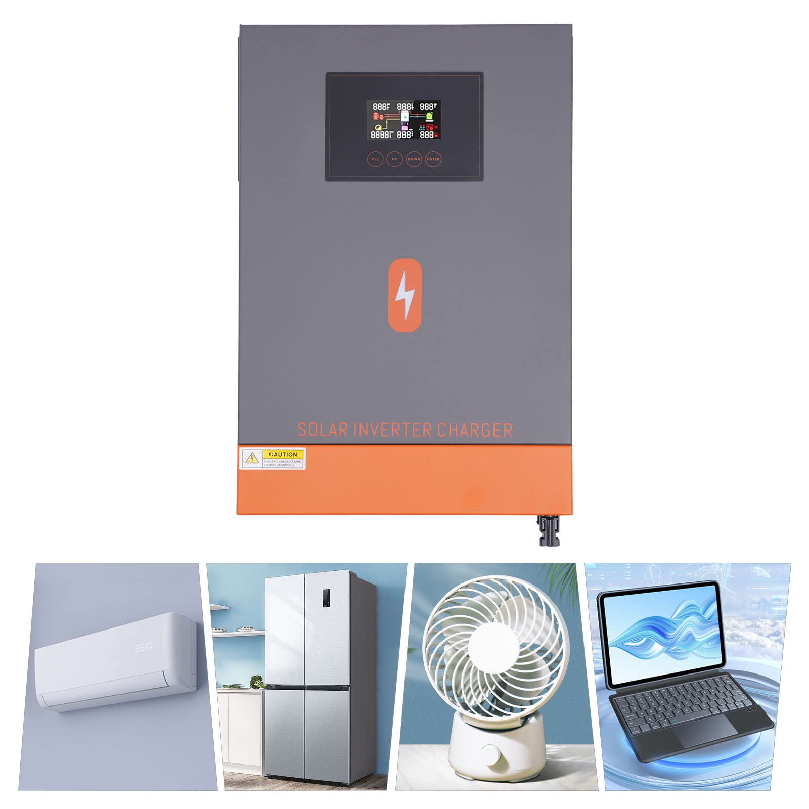 Inverter ibrido Multifunzione da 6200 W, 48 V Inverter Fotovoltaico solare con MPPT, caricamento senza batteria, regolabile in corrente e tensione, per emergenze e luoghi remoti