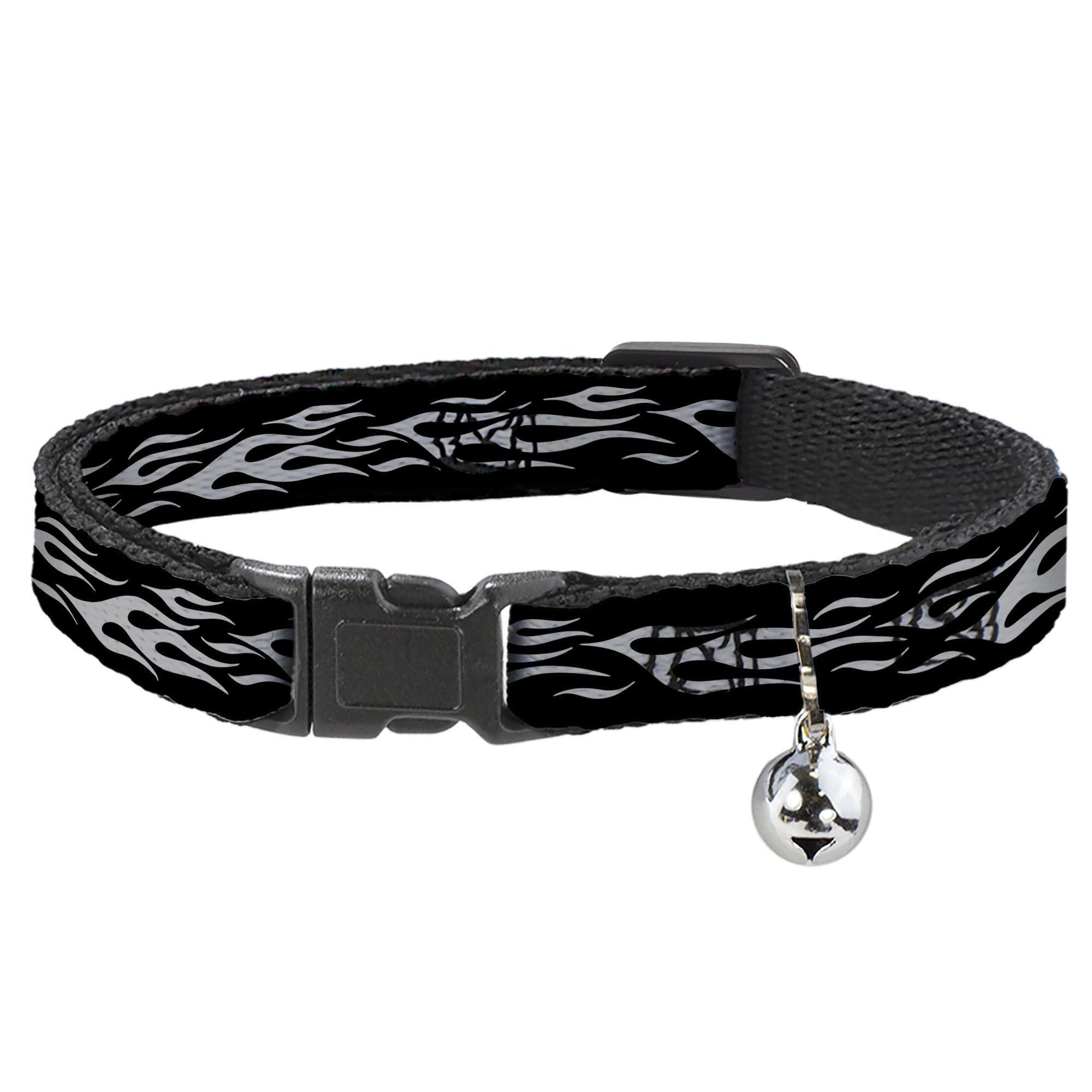 Collar de gato Buckle-Down Flame Silver con hebilla de liberación rápida