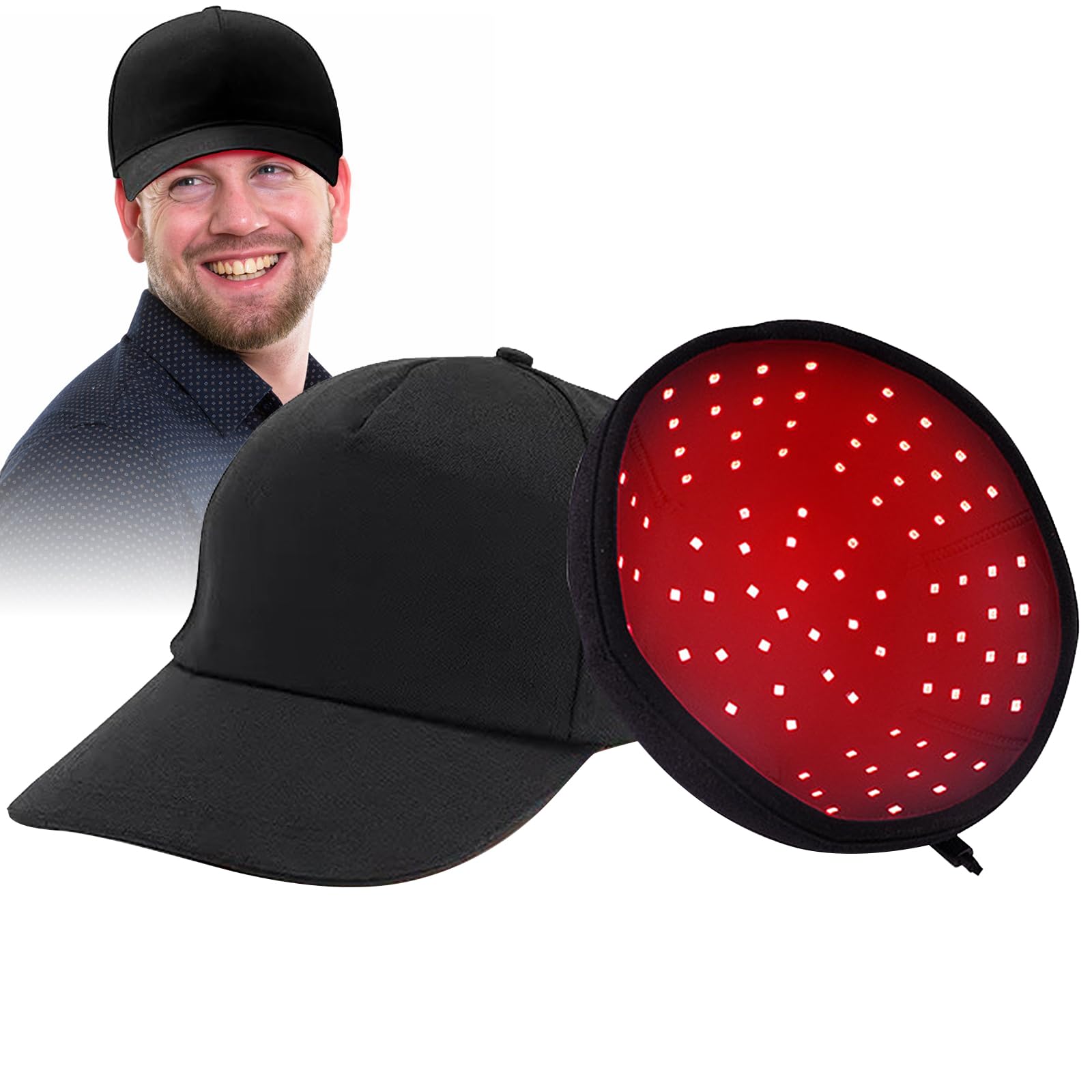 Haarwachstum Cap,LED-Rotlicht und Blauem Therapiehut,Haarwachstums system,Haarwuchs-Mütze Pflegekappe, erhöht die Aktivität der Haarfollikel, Haarpflege Anti-Haarausfall (Mit 108 Stück Lampenperlen)
