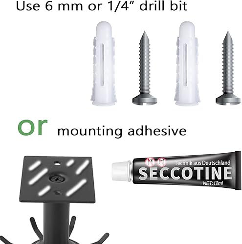 Miniatura 4 de 2 piezas de colgador de utensilios de metal para debajo del gabinete con 6 garras giratorias, montaje en la parte superior y en la pared de la