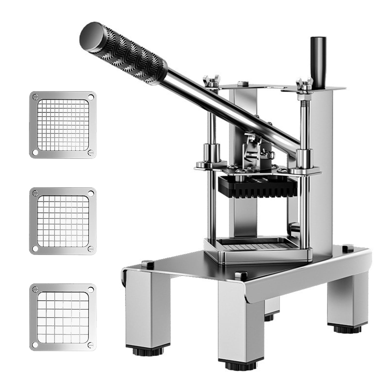 Affettaverdure in acciaio inox, affetta patate e affettatrice per alimenti con 3 lame per cipolla, carota, cetriolo, manico esteso