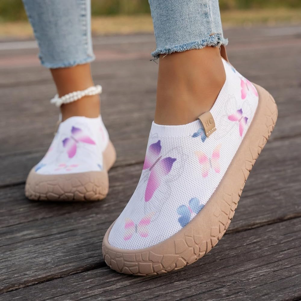 Scarpe da ginnastica da donna con stampa farfalla