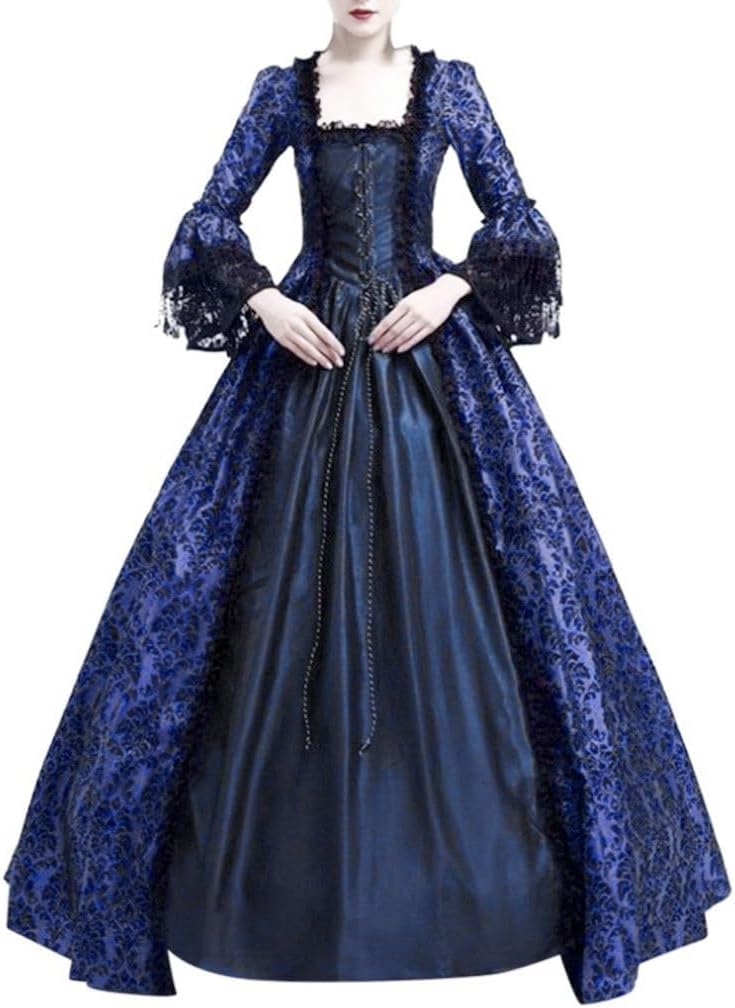 Mzkdieey Women's Victorian Rococo Dress Marie Antoinette Ball Gown Gothic Victorian Dress Costume Masquerade Theme Dresses