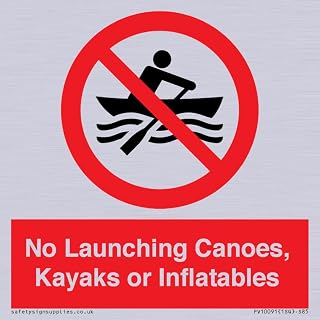 No Launching Canoes, Kayaks or Inflatables Sign - 85x85mm - S85
