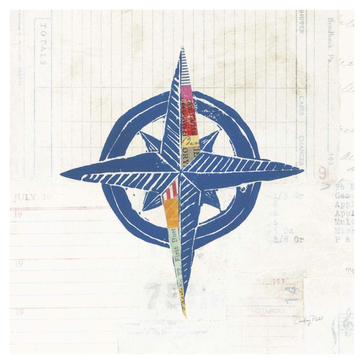 Global Gallery Nautical Collage I on Newsprint -PaperArt-38 x38