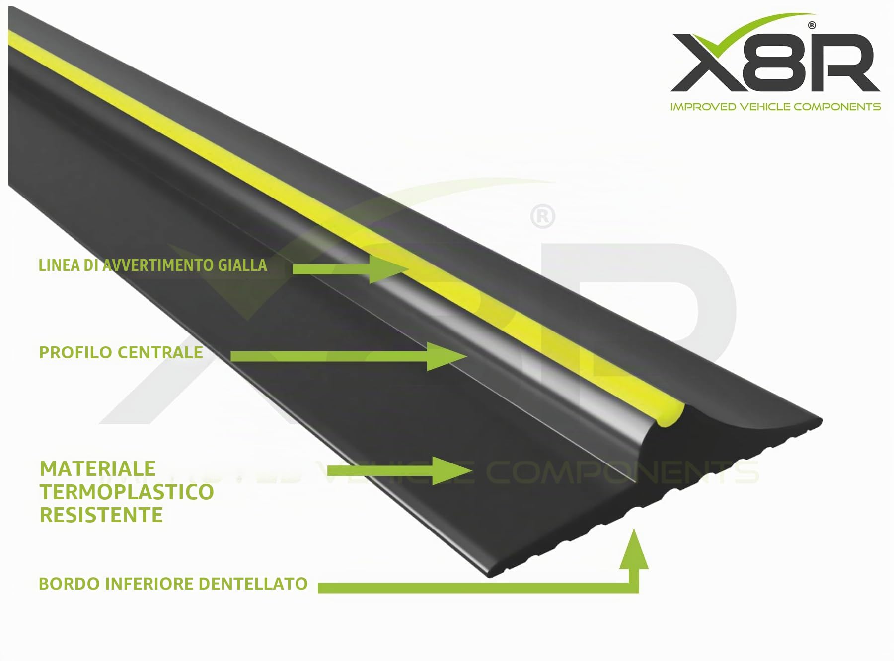X - Paraspifferi in gomma resistente per porta del garage, soglia di pavimento, antipioggia (3 m)